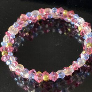 Princess inspired glass beaded coil bracelet "Sleeping Beauty"